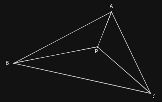 Triangle PAB, PAC, PBC